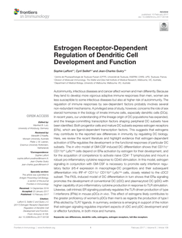Estrogen Receptor-Dependent Regulation of Dendritic Cell Development and Function