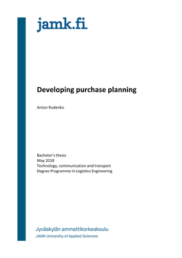 Developing Purchase Planning