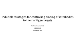 Intrabodies to Their Antigen Targets