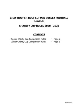 Gray Hooper Holt Llp Mid Sussex Football League Charity Cup Rules 2020