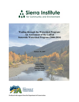 Watershed Program Study for Department of Conservation