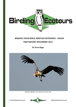 Birding Tour India: Bhutan Extension - Assam Trip Report November 2015