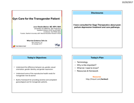 Gyn Care for the Transgender Patient