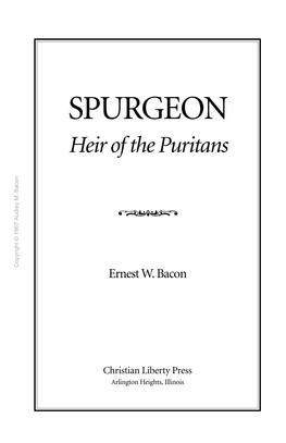 Spurgeon: Heir of the Puritans
