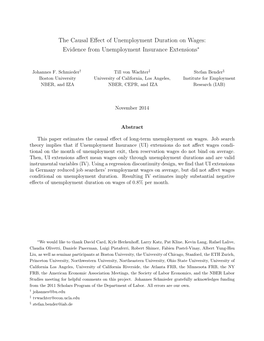 The Causal Effect of Unemployment Duration On