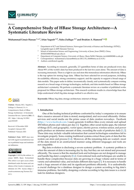 A Comprehensive Study of Hbase Storage Architecture—A Systematic Literature Review