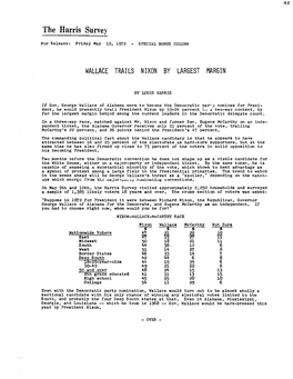 Wallace Trails Nixon by Largest Margin