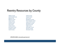 Reentry Resources by County