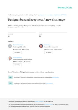 Designer Benzodiazepines: a New Challenge