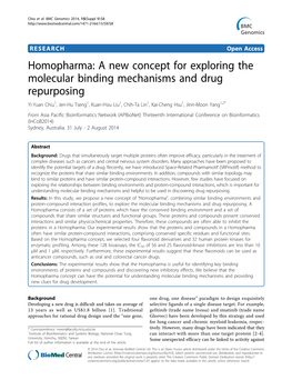Homopharma: a New Concept for Exploring the Molecular Binding
