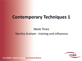 Contemporary Techniques 1