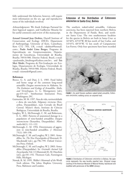 Extension of the Distribution of Cabassous Unicinctus in Santa