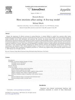 How Emotions Affect Eating: a Five-Way Model