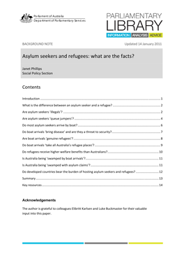 Asylum Seekers and Refugees: What Are the Facts?