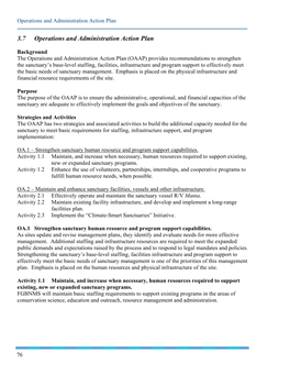 Operations and Administration Action Plan