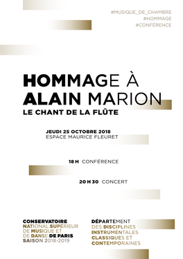 Hommage À Alain Marion Le Chant De La Flûte