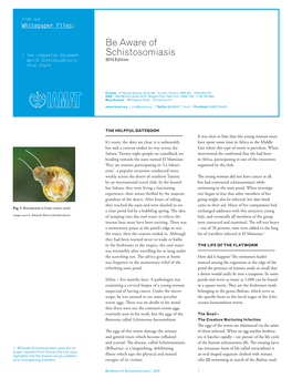 Be Aware of Schistosomiasis | 2015 1 Fig