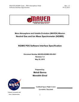 NGIMS Team – PDS Atmospheres Node Rev