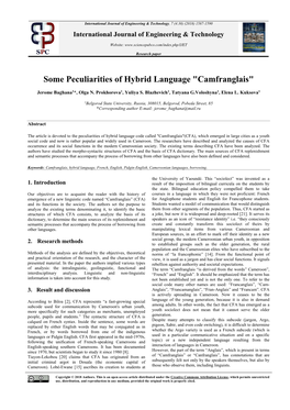 Some Peculiarities of Hybrid Language 