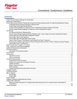 Conventional Condominium Guidelines