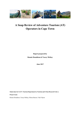 A Snap Review of Adventure Tourism (AT) Operators in Cape Town