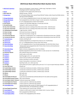 2019 Great Skate Winterfest Silent Auction Items Start Value Bid 1