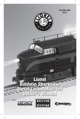 Lionel Baldwin Sharknose Diesel Locomotive Set Owner's Manual