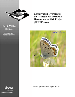 Conservation Overview of Butterflies in the Southern Headwaters at Risk Project (SHARP) Area