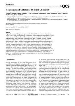 Rotaxanes and Catenanes by Click Chemistry