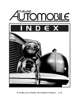 COLLECTIBLE AUTOMOBILE® INDEX Current Through Volume 34 Number 2, August 2017