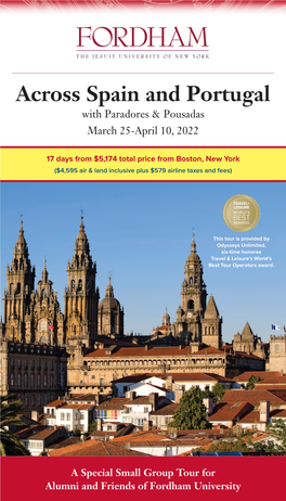 Across Spain and Portugal with Paradores & Pousadas March 25-April 10, 2022