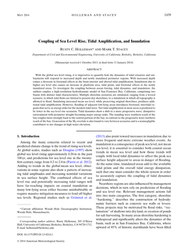 Coupling of Sea Level Rise, Tidal Amplification, and Inundation