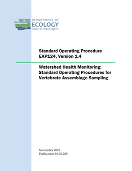 Standard Operating Procedure EAP124, Version 1.4: Vertebrate