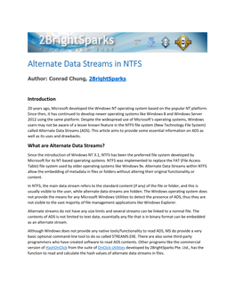 Alternate Data Streams in NTFS