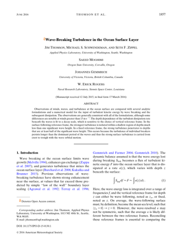 Wave-Breaking Turbulence in the Ocean Surface Layer