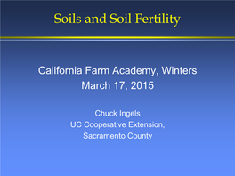 Soils and Soil Fertility