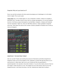 Snapchat: Why Isn't Your Brand on It? SNAPCHAT, the SEXTING THING?