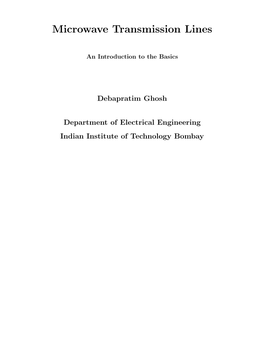 Microwave Transmission Lines