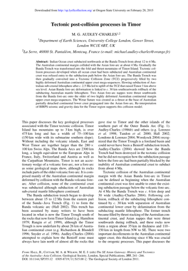 Tectonic Post-Collision Processes in Timor