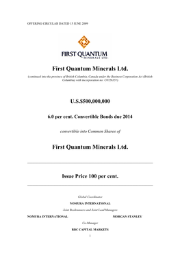 First Quantum Minerals Ltd