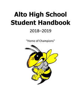 Alto High School Student Handbook 2018–2019