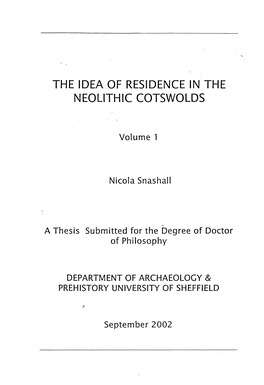 The Idea of Residence in the Neolithic Cotswolds