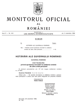 Hot√R¬Ri Ale Guvernului Rom¬Niei