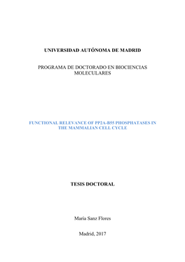 Universidad Autónoma De Madrid Programa De