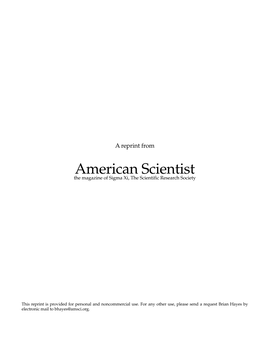 American Scientist the Magazine of Sigma Xi, the Scientific Research Society