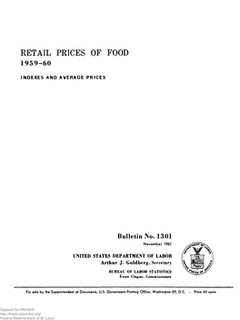 Retail Prices of Food, 1959-60