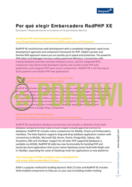 Elegir Embarcadero Radphp XE Danysoft | Representante Exclusivo En La Península Ibérica
