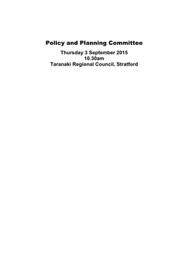 Policy and Planning Committee Agenda September 2015