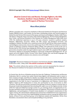 Jihad in Central Asia and Russia: Foreign Fighters, the ISIS, Chechens, Katibat-I-Imam Bukhari, Al Nusra Front and the Prospect of Nuclear Terrorism