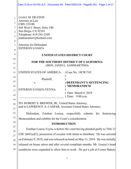 JANICE M. DEATON Attorney at Law CBN 135188 444 West C Street, Suite 340 San Diego, CA 92101 Telephone: 619-241-2109 Jmdeatonla